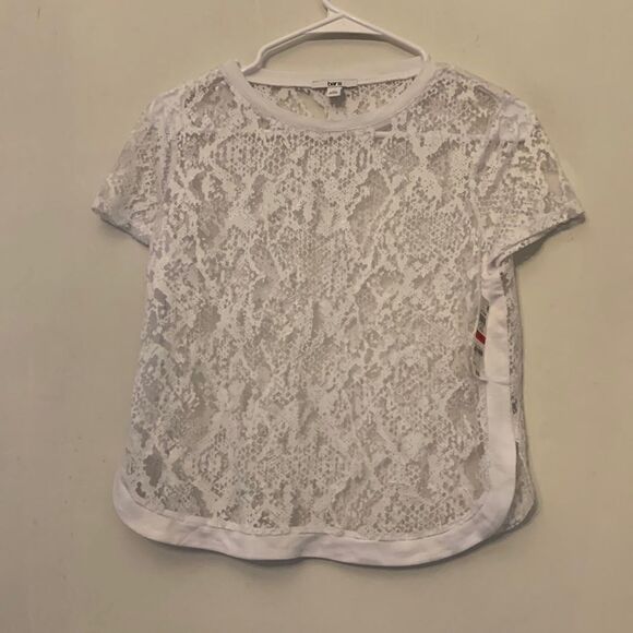 bar lll short sleeve white sheer tee Size XS NWT - Picture 1 of 6